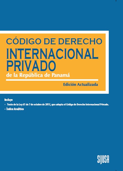 Portada de Código de Derecho Internacional Privado de la República de Panamá