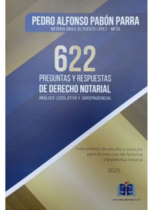 Portada de 622 Preguntas y Respuestas de Derecho Notarial