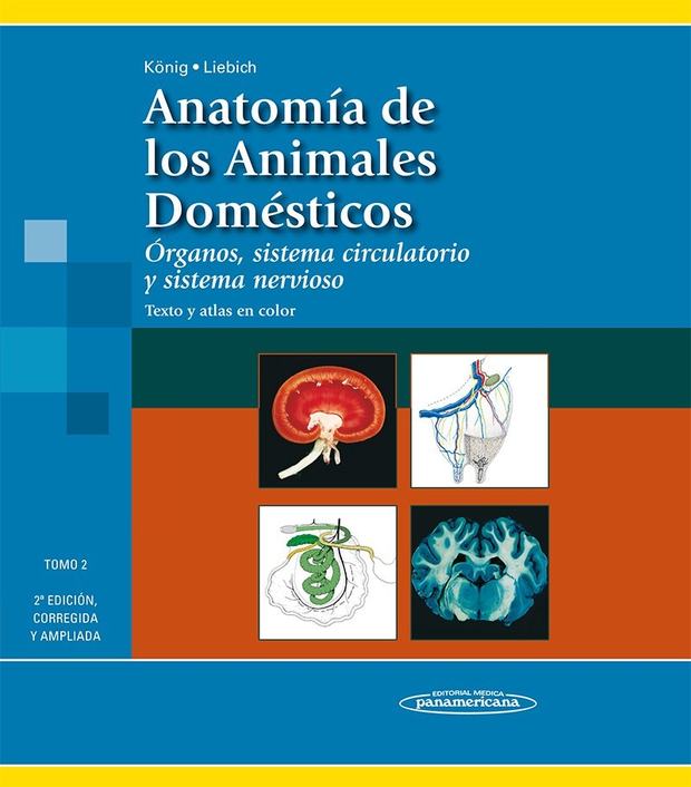 Portada de Anatomía de los Animales Domésticos. Tomo 2. Órganos, sistema circulatorio y sistema nervioso