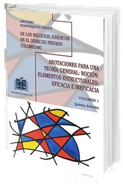 Portada de De los Negocios Jurídicos en el Derecho Privado Colombiano. Tomo 1. Anotaciones para una teoría general: noción, elementos estructurales, eficacia e ineficacia